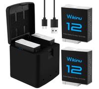 Wikinu Hero 12 Batería de 1800 mAh para GoPro Hero 12 11 10 9 Negro, Lote de 2 baterías + Estuche de Carga Triple con Cable de Carga Tipo C para Go Pro 12 11 10 9 Baterías Originales Accesorios