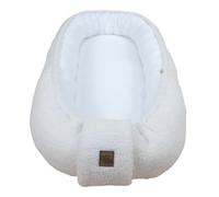 WIKLINOPOL Babynest, nido para recién nacidos - Baby Nest 80x46 cm en Blanco, nido portátil de muselina y suave peluche Teddy - nido bebé para recién nacido con colchón extraíble