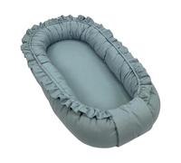 WIKLINOPOL Nido Bebé Reductor 85x45 cm en Caqui con Volantes - Baby Nest Portátil con Colchón - Cojín Nido Lavable de Algodón 100 % - Seguro y Cómodo para Casa o Viaje