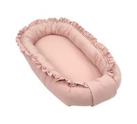 WIKLINOPOL Nido Bebé Reductor 85x45 cm en Rosa con Volantes - Baby Nest Portátil con Colchón - Cojín Nido Lavable de Algodón 100 % - Seguro y Cómodo para Casa o Viaje