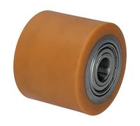 WIKO Ruedas Para Cargas Pesadas - Rodillo de Poliuretano Para Transpaleta 80x50 mm Hasta 450 kg con Rodamientos de Bolas - Rueda Fijadora de Palets (orificio de eje de 20 mm)