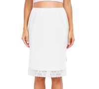 Wikoan Enaguas para Mujer, Cordón Enaguas Larga Minifalda Ropa Interior Petticoat para Vestidos Blanco,M