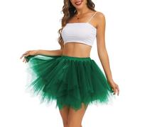 Wikoan Enaguas Suaves para Mujer Faldas Cortas Enaguas de Baile con Varias Capas y Volantes Petticoat de Ballet,Verde Oscuro,2XL/3XL