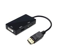 WIKRQIHL Adaptador DisplayPort 3 en 1 a HDMI, DVI-VGA, 1080P, Compatible con proyector, TV, portátil, PC, Cable Conector convertidor DisplayPort.