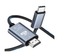 WIKRQIHL Cable de conversión de Video HD 4K 30 Hz sin retardo, Tipo C a HDMI, Compatible con Pantalla de TV y computadora, Cable Trenzado de 2 Metros for proyección de Pantalla.(4K 60HZ)