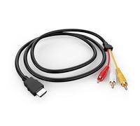 WIKRQIHL Cable HDMI a RCA, 1080P, 1,5 m. Adaptador de Conector HDMI Macho a 3 RCA, Video, Audio y AV for TV HDTV.