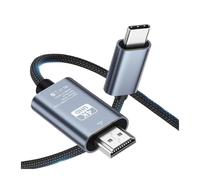 WIKRQIHL Cable USB C a HDMI de 2 m, 4K a 60 Hz, Trenzado, Tipo C a HDMI, Adaptador de ultraalta Velocidad for MacBook, Pixel, iPad y DELL.