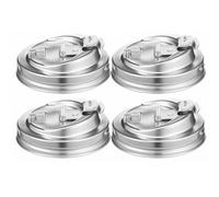 Wilafury 4 Tapas para tarros Mason, Tapas de Acero Inoxidable para Beber, Reutilizables a Prueba de Fugas para la elaboración casera de Bebidas fermentadas con Fruta, 8, 6 cm