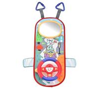 Wilafury Juguete para Volante de Asiento de Coche, Juguete para bebé Giratorio de 360° orientado hacia atrás con Espejo y Sonidos, para niños Mayores de 12 Meses (Rojo)