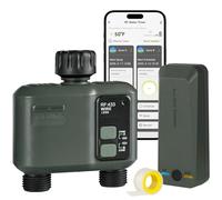 WILAWELS Ordenador de Riego WiFi con 2 Válvulas, Temporizador de Manguera, Programador de Aspersores, Riego Inteligente, Modo Automático y Manual, para Jardín, Césped, Terraza, Verde Oscuro ZD32WTD06