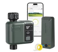 WILAWELS Ordenador de Riego WiFi, Temporizador de Manguera, Programador de Aspersores, Riego Inteligente, Modo Automático y Manual, Alcance 300 m, para Jardín, Césped, Terraza, Verde Oscuro ZD31WTD06