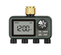 WILAWELS Programador de Riego de 4 Válvulas, Ordenador de Riego Automático, Temporizador para Grifo de Manguera de Jardín, Función de Retraso por Lluvia, Patio y Césped, Verde Oscuro