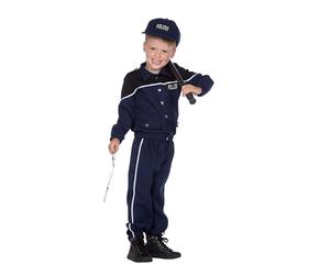 WILBERS & WILBERS 3112 - Disfraz de policía para niño, uniforme azul, juego de tres piezas para carnaval