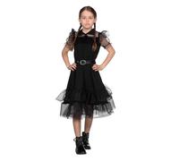Wilbers & Wilbers - 3829 - Vestido de fiesta de viernes para niñas, negro, oscuro niña, disfraz infantil para Halloween, carnaval