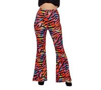 Wilbers & Wilbers 4330 - Leggings acampanados con estampado de tigre para mujer, animal print, pantalones acampanados para festival, carnaval