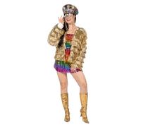 WILBERS & WILBERS 4498-28-S/M - Chaqueta de fiesta con flecos brillantes para mujer, color dorado, S/M