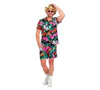 WILBERS & WILBERS 5039 - Conjunto de festival con estampado floral de la selva, camisa y pantalones, traje de fiesta para hombre, traje de verano, carnaval