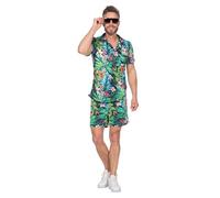 WILBERS & WILBERS 5040 - Conjunto de festival con estampado hawaiano, camisa y pantalones, traje de fiesta para hombre, traje de verano