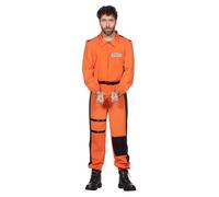 Wilbers & Wilbers 5704 - Mono de preso para hombre, de una pieza, naranja, disfraz de preso para carnaval, fiesta temática