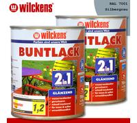 Wilckens 2 x 750 ML Laca Colorida 2in1 Brillante Ral 7001 Gris Plata Interior Y