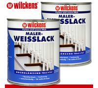 Wilckens 2 x 750 ML Maler-Weißlack Resina Alquídica Madera Metal Interior &