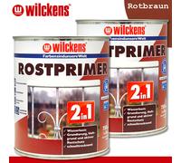 Wilckens 2 x 750 ML Rostprimer 2in1 Rojo-Marrón Corrosión Óxido Interior