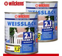Wilckens 2 x 750 ML Weisslack 2in1 Brillante para Dentro y Fuera De sin Olor