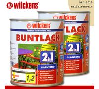 Wilckens 2x 750ML Laca Colorida 2in1 Brillante Ral 1015 Marfil Claro Interior Y