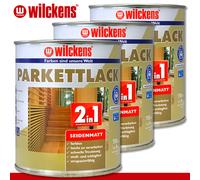 Wilckens 3 x 750 ML Parquet 2in1 Seda Mate Pintura Suelo Piso de Madera Corcho