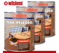 Wilckens 3x 1L Teca Aceite Incoloro Exterior Cuidado Vergrauung Madera Veteada