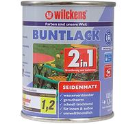 Wilckens Barniz acrílico 2 en 1 para interior y exterior, satinado, 125 ml, verde musgo RAL 6005