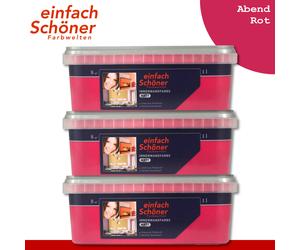 Wilckens einfach Schöner Farbwelten 3x 1L Innenwandfarbe Mate Noche Rojo