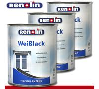Wilckens Renolin 3 x 750 ML Lacado Blanco Alto Brillo Madera Hierro Acero Dentro