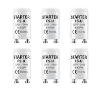 wilcractk 6 Piezas Cebador Fluorescente Led, Cebador Fluorescente 4-65W 220-240V, Compatibles con Ampollas, Arrancadores Larga Vida útil para el Montaje Sencillo de los Tubos Fluorescentes