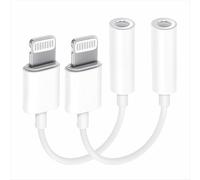wilcractk Adaptador Jack 3,5mm a Auriculares, Convertidor de Audio 2 en 1, Diseño Compacto y Duradero, Compatible con Dispositivos Estándar, Ideal para Uso Diario y Viajes - 2 Unidades