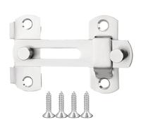 wilcractk Cerradura De Puerta Corrediza En Acero Inoxidable 100 x 70 mm Plateado 180 Grados Cierre Seguro Para Dormitorio Baño Oficina Interior Exterior Pestillo Cerrojo Verrou de Porte