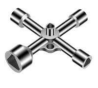 wilcractk Llaves Triangulares 4 Vías 5 Dimensión, Llave Universal Multifuncional de Aleación de Zinc 0.7cm, 1.0cm, 1.2cm, 1.3cm, 1.8cm para Contador Agua, Ascensor, Basura, Armario, Poste