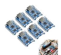 wilcractk Lote de 6 módulos de Carga para batería de Ion-Litio Tipo-C USB-C TC4056 5V 1A, Placa cargadora con protección contra sobrecargas y sobreintensidades para baterías 3,7V 18650