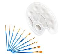 wilcractk Pincel Pintura Acrílica con Paleta De Colores | Conjunto De Pinceles Acuarela Y Técnicas De Pintura | Ideal para Artistas Y Aficionados