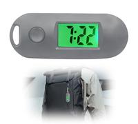 wilcractk Reloj De Bolsillo Llavero Reloj Digital, Mini Reloj LED Portátil de ABS con Pantalla de Hora y Fecha, 12H, Color Gris, Ideal para Estudiantes, Enfermeras y Uso Diario