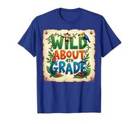 Wild About 4th Grade Jungle Adventure School, 4to Grado Camiseta, Hombre, Azul Real, 3XL