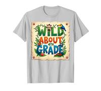 Wild About 4th Grade Jungle Adventure School, 4to Grado Camiseta, Hombre, Plata, 3XL