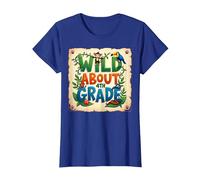 Wild About 4th Grade Jungle Adventure School, 4to Grado Camiseta, Mujer, Azul Real, XXL