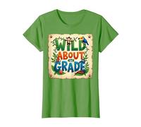 Wild About 4th Grade Jungle Adventure School, 4to Grado Camiseta, Mujer, Hierba, XXL