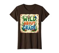 Wild About 4th Grade Jungle Adventure School, 4to Grado Camiseta, Mujer, Marrón, M