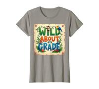 Wild About 4th Grade Jungle Adventure School, 4to Grado Camiseta, Mujer, Pizarra, XS