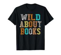 Wild About Books Reading Animal Book Lover Teacher Camiseta