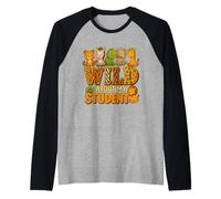 Wild About My Students Animals Teacher Classroom Jungle Camiseta Manga Raglan