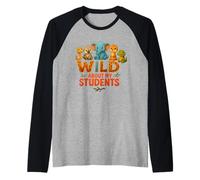 Wild About My Students Animals Teacher Classroom Jungle Camiseta Manga Raglan