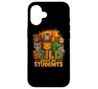 Wild About My Students Animals Teacher Classroom Jungle Carcasa para iPhone 16